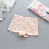 Kid Girls 5 Packs Print Cute Cat Boxer Briefs Cotton Underwear