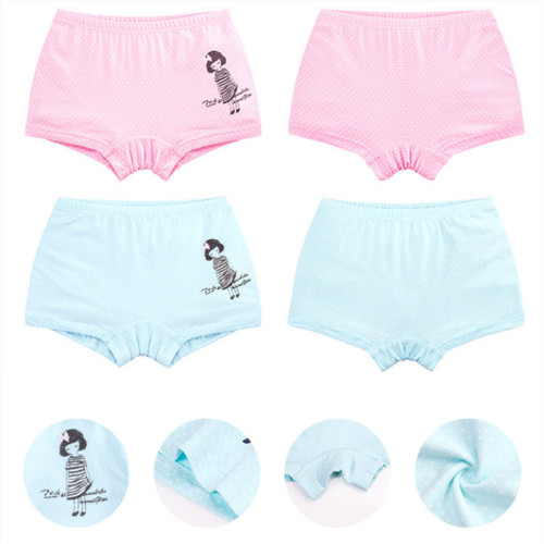 Kid Girls 2 Packs Print Little Girls Dots Boxer Briefs Cotton Underwear
