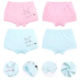 Kid Girls 2 Packs Print Rabbits Dots Boxer Briefs Cotton Underwear