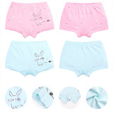 Kid Girls 2 Packs Print Rabbits Dots Boxer Briefs Cotton Underwear