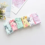 Kid Girls 5 Packs Prints Rabbits Boxer Briefs Cotton Underwear