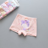 Kid Girls 5 Packs Print Cute Cartoon Animal Boxer Briefs Cotton Underwear