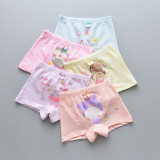 Kid Girls 5 Packs Print Cute Cartoon Animal Boxer Briefs Cotton Underwear
