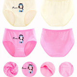 Kid Girls 4 Packs Little Princess Girl Print Briefs Cotton Underwear