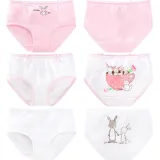 Kid Girls 3 Packs Cartoon Rabbit Boxer Briefs Cotton Underwear