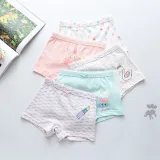 Kid Girls 5 Packs Cute Prints Stripes Flowers Animals Boxer Briefs Cotton Underwear