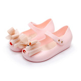 Kid Toddler Girl 3D Bowknot Jelly Flats Shoes