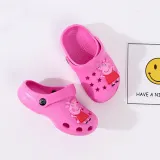Toddlers Kids Cartoon 3D Peppa Pig Flat Beach Slippers