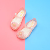 Kid Toddler Girl Cartoon 3D Glitter Flower Jelly Flats Shoes