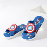 Toddlers Kids Cartoon 3D Captain America Spiderman Flat Beach Slippers