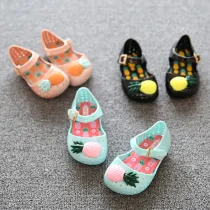 Kid Toddler Girl Hollow-Out 3D Pineapple Jelly Flats Shoes