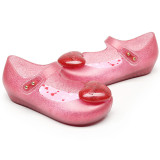 Kid Toddler Girl 3D Glitter Heart Jelly Flats Shoes