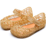 Kid Toddler Girl Glitter Hollow-Out Jelly Flats Sandals Shoes