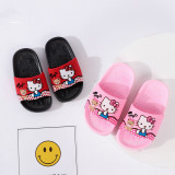 Toddlers Kids Cartoon Hello Kitty And Bear Bowknot Flat Beach Slippers