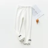 Kid Girl Silk Edge Lace Flower Cotton Leggings Bottoms