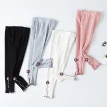 Kid Girl 3D Flower Cotton Leggings Bottoms