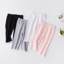 Kid Girl Lace Edge Lace Flower Cotton Leggings Bottoms