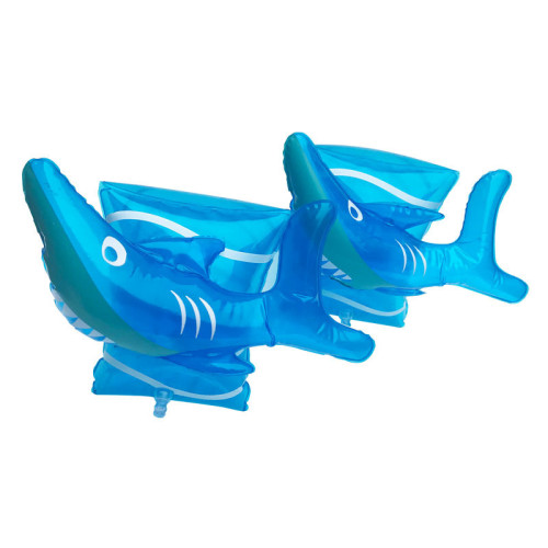 Toddler Kids Float Inflatable Blue Shark Arm Rings For Swimming