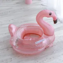 Toddler Kids Pool Floats Inflated Swimming Rings Sequins Flamingos Sitting Swimming Circle