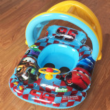 Toddler Kids Inflatable Racing Cars Sitting Swimming Ring With Steering Wheel And Armrest