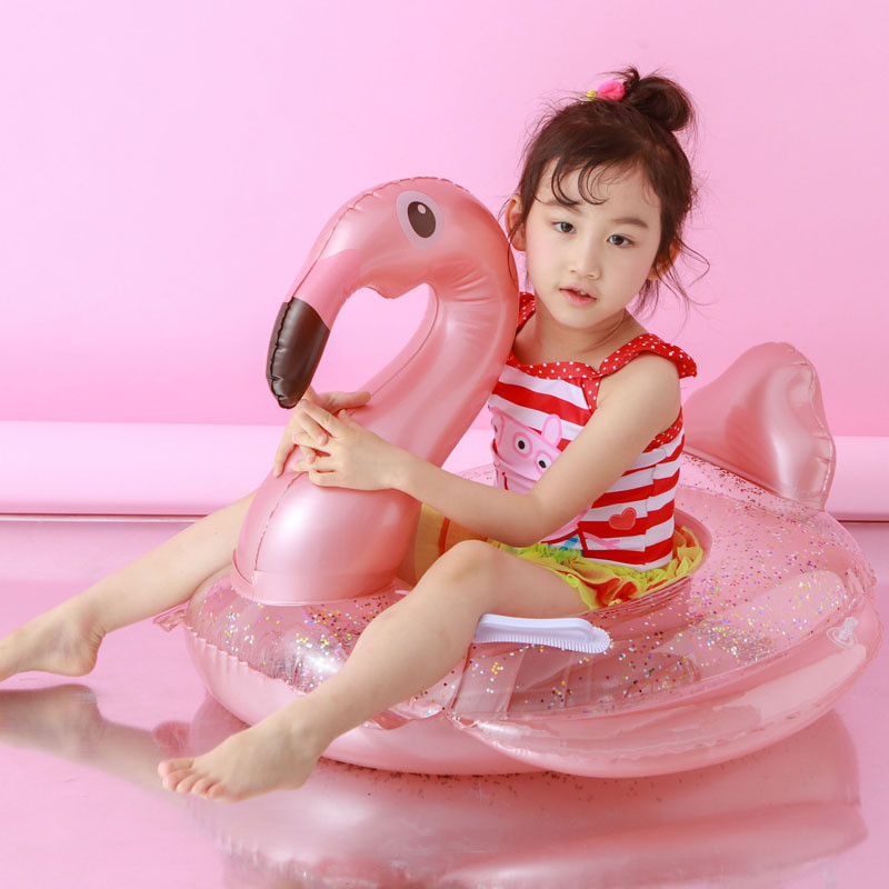Toddler Kids Pool Floats Inflated Swimming Rings Sequins Flamingos ...