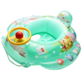 Toddler Kids Pool Floats Inflated Swimming Print Cartoon Sitting Swimming Circle With Steering Wheel