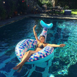 Inflatable Sequined Purple Mermaid Fishtail Swimming Pool Float
