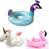 Toddler Kids Pool Floats Inflated Swimming Rings Flamingos Unicorn Peacock Sitting Swimming Circle With Armrest