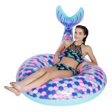 Inflatable Sequined Purple Mermaid Fishtail Swimming Pool Float