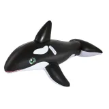 Black Whale Ride-On Inflatable Pool Floats Toy For Kids Child Adults
