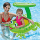 Toddler Kids Pool Floats Inflatable Green Frog Seat Swimming Rings With Lotus Leaf Awning Swimming Circle