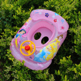 Toddler Kids Inflatable Princess Sitting Swimming Ring With Steering Wheel And Armrest
