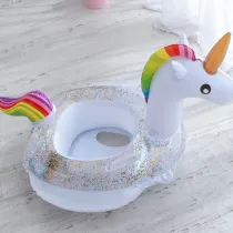 Toddler Kids Pool Floats Inflated Swimming Rings Sequins Unicorn Sitting Swimming Circle