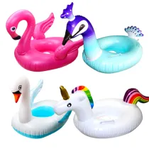 Toddler Kids Pool Floats Inflated Swimming Rings Flamingos Unicorn Swan Sitting Swimming Circle