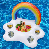 Kids Inflatable 3D Rainbow Cloud Drink Holder Floating Summer Beach Party Accessories