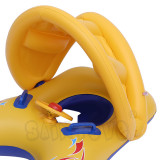 Mom and Child Baby Parent-Child Seat Swimming Rings With Awning Steering Wheel Inflatable Swimming Circle