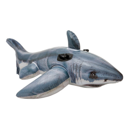 Grey Shark Ride-On Inflatable Pool Floats Toy For Kids Child Adults