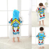 Cute Dinosaur Robot Hooded Bathrobe Towel Bathrobe Cloak For Toddlers & Kids Size 27.5*55inch
