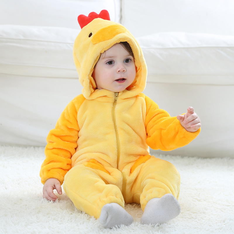 Baby Yellow Chick Onesie Kigurumi Pajamas Kids Animal Costumes for Unisex Baby