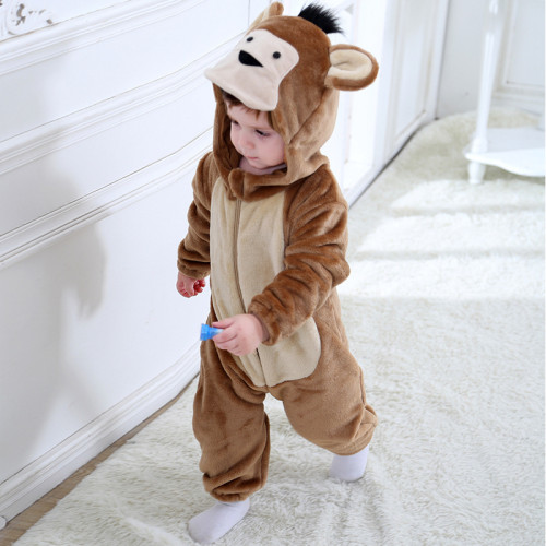 Baby Brown Monkey Onesie Kigurumi Pajamas Kids Animal Costumes for Unisex Baby