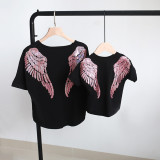 Matching Family Sequins Angel Wings T-shirts