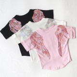 Matching Family Sequins Angel Wings T-shirts
