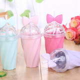 Insulated Plastic Tumbler Straw Cup Macaron Water Bottles