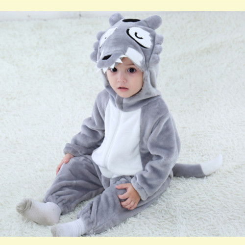 Baby Grey Wolf Onesie Kigurumi Pajamas Kids Animal Costumes for Unisex Baby