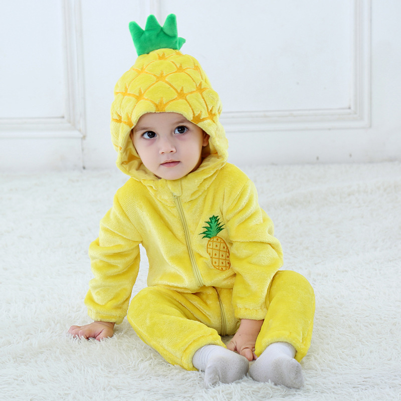 Baby Yellow Pineapple Onesie Kigurumi Pajamas Kids Animal Costumes for ...