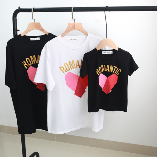 Matching Family Print Red Color Matching Heart T-shirts
