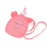 Collapsible Cute Pig Panda Water Bag Free 350ML Food-Grade Silicone Portable Water Bottles