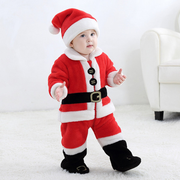 Baby Red Father Christmas Onesie Kigurumi Pajamas Kids Animal Costumes ...