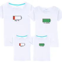 Matching Family Prints Battery Charge T-shirts