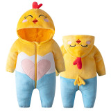 Baby Yellow Heart Chick Kigurumi Pajamas Kids Animal Costumes for Unisex Baby